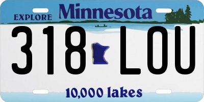 MN license plate 318LOU