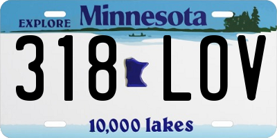 MN license plate 318LOV