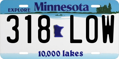 MN license plate 318LOW