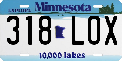 MN license plate 318LOX