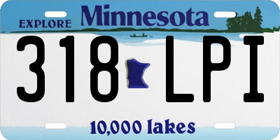 MN license plate 318LPI