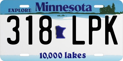 MN license plate 318LPK