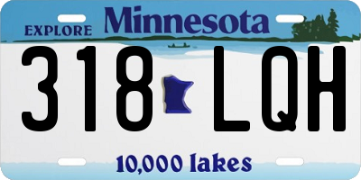 MN license plate 318LQH