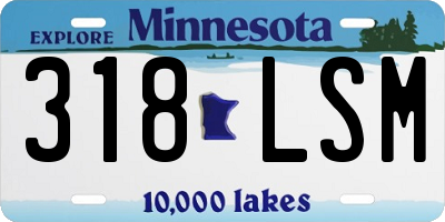MN license plate 318LSM