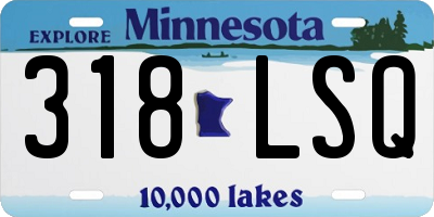 MN license plate 318LSQ