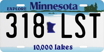 MN license plate 318LST
