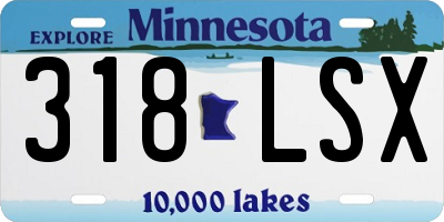 MN license plate 318LSX