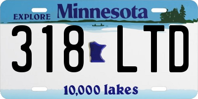 MN license plate 318LTD