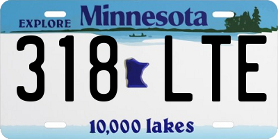 MN license plate 318LTE