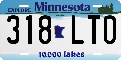 MN license plate 318LTO