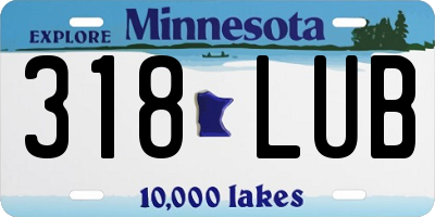 MN license plate 318LUB