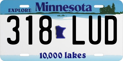 MN license plate 318LUD