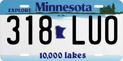 MN license plate 318LUO