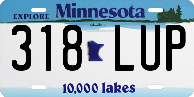 MN license plate 318LUP