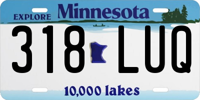 MN license plate 318LUQ