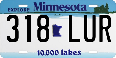 MN license plate 318LUR