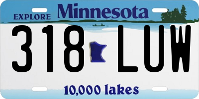 MN license plate 318LUW
