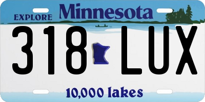 MN license plate 318LUX