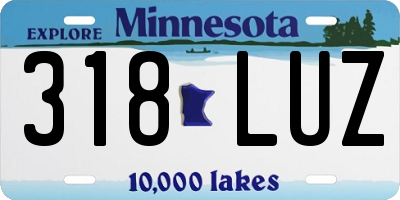 MN license plate 318LUZ