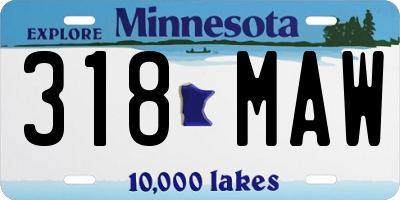 MN license plate 318MAW