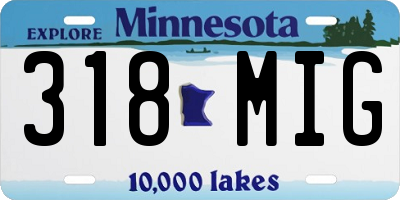MN license plate 318MIG