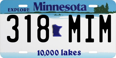 MN license plate 318MIM