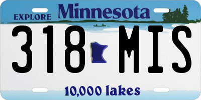 MN license plate 318MIS