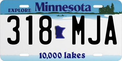 MN license plate 318MJA