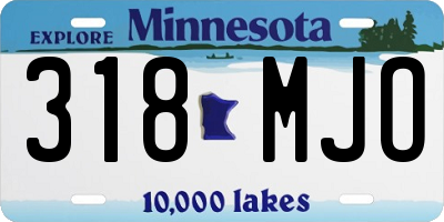 MN license plate 318MJO