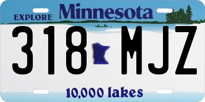 MN license plate 318MJZ