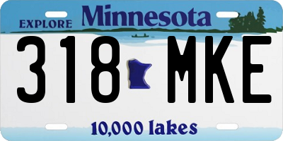 MN license plate 318MKE