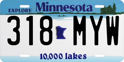 MN license plate 318MYW