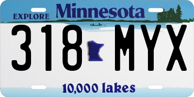 MN license plate 318MYX