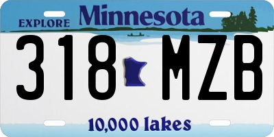 MN license plate 318MZB