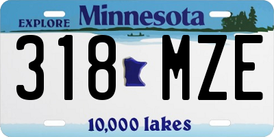 MN license plate 318MZE