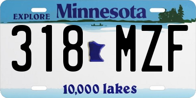 MN license plate 318MZF