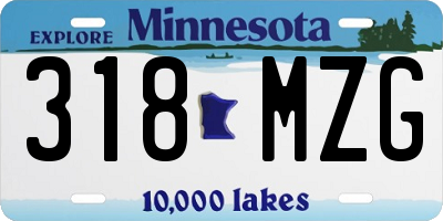 MN license plate 318MZG