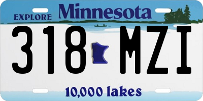 MN license plate 318MZI