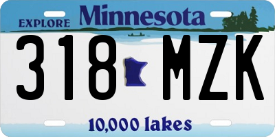 MN license plate 318MZK