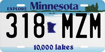 MN license plate 318MZM