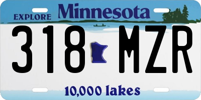 MN license plate 318MZR