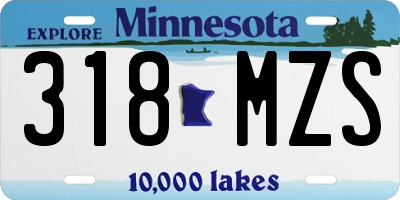 MN license plate 318MZS