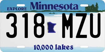MN license plate 318MZU
