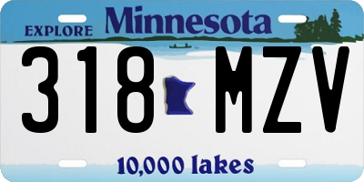 MN license plate 318MZV