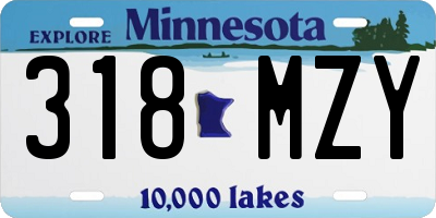 MN license plate 318MZY