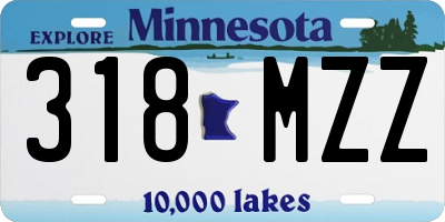 MN license plate 318MZZ