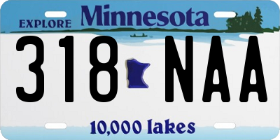MN license plate 318NAA