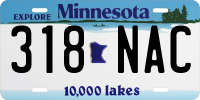 MN license plate 318NAC