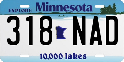 MN license plate 318NAD