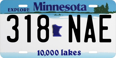 MN license plate 318NAE